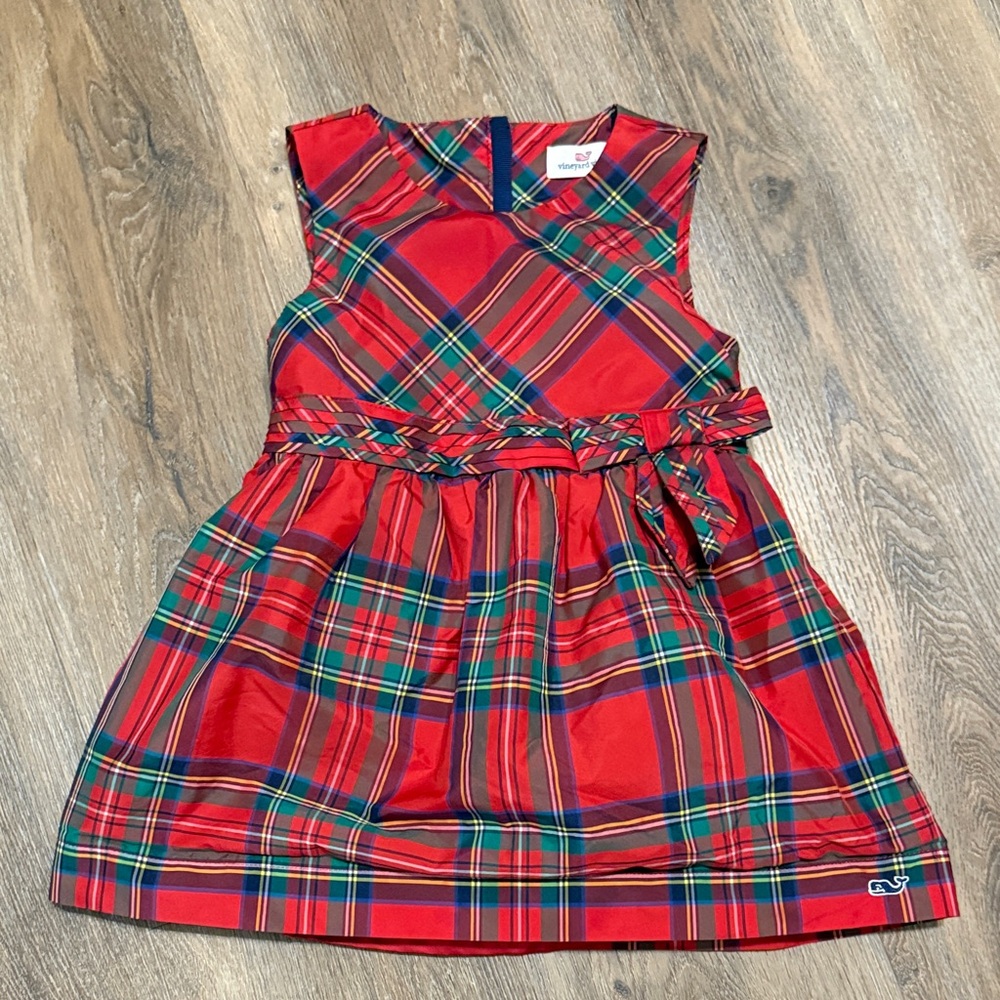 Vineyard Vines Christmas Red Plaid Kids Dress